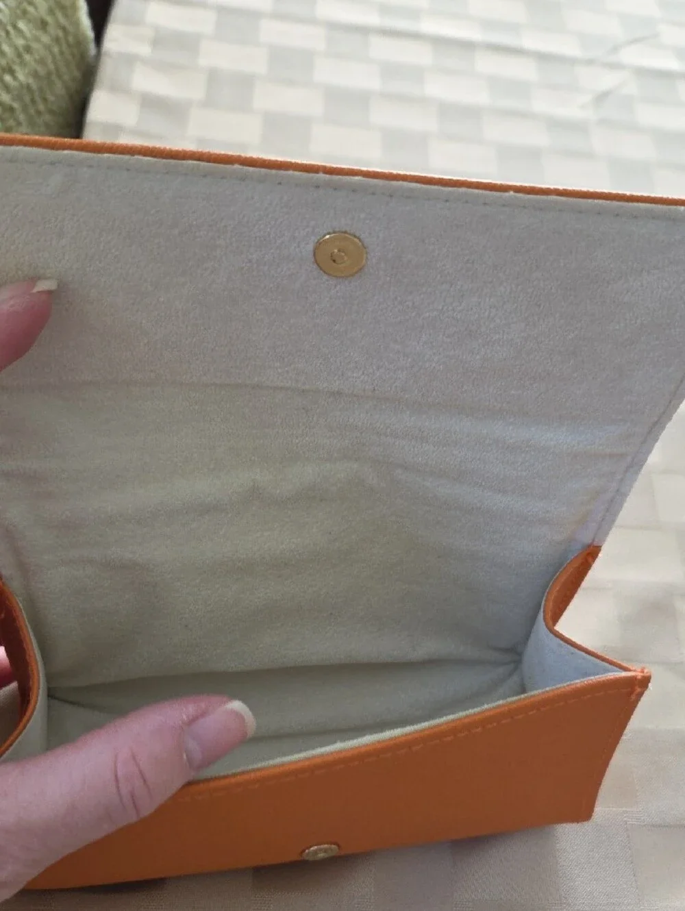 Tory Burch Bright Orange Saffiano Eyeglasses with Logo Medallion...EUC